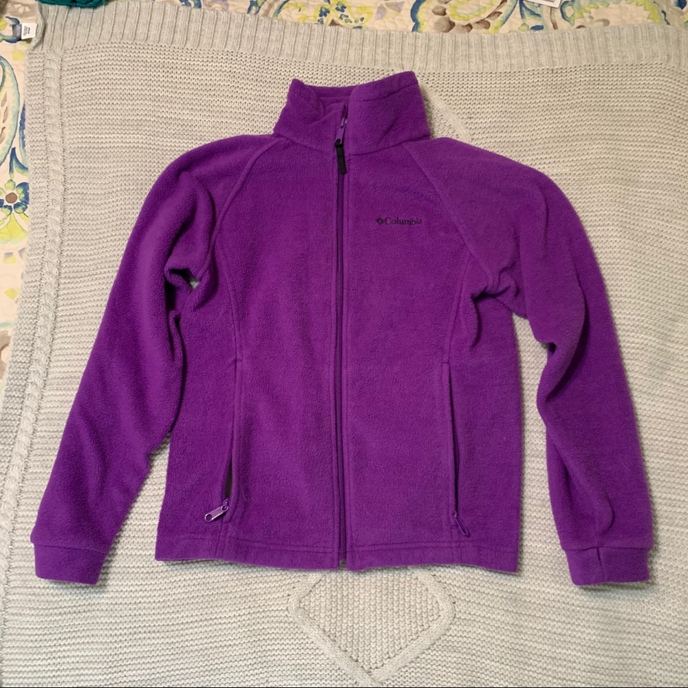 Youth Columbia Fleece Purple Zip up Jacket